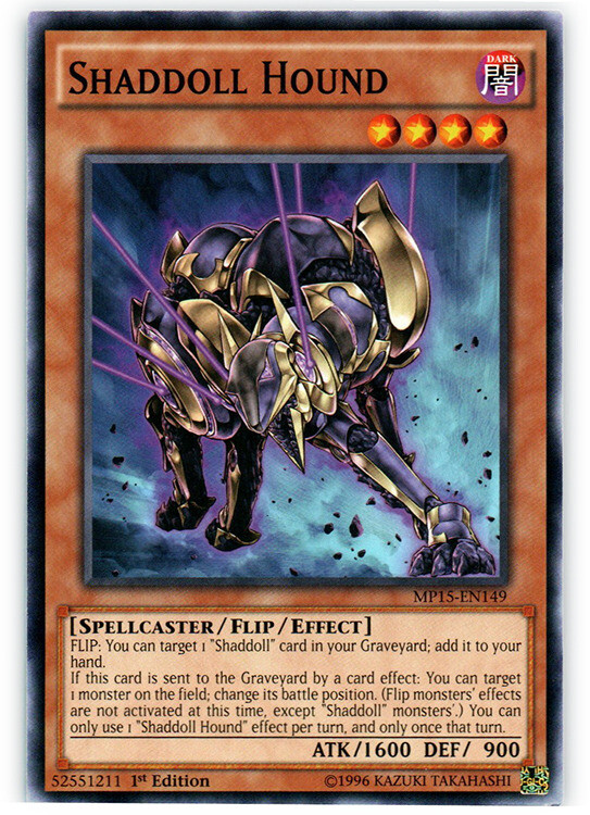Shaddoll Hound MP15-EN149 Common 1st Ed x3 NM Yugioh Card