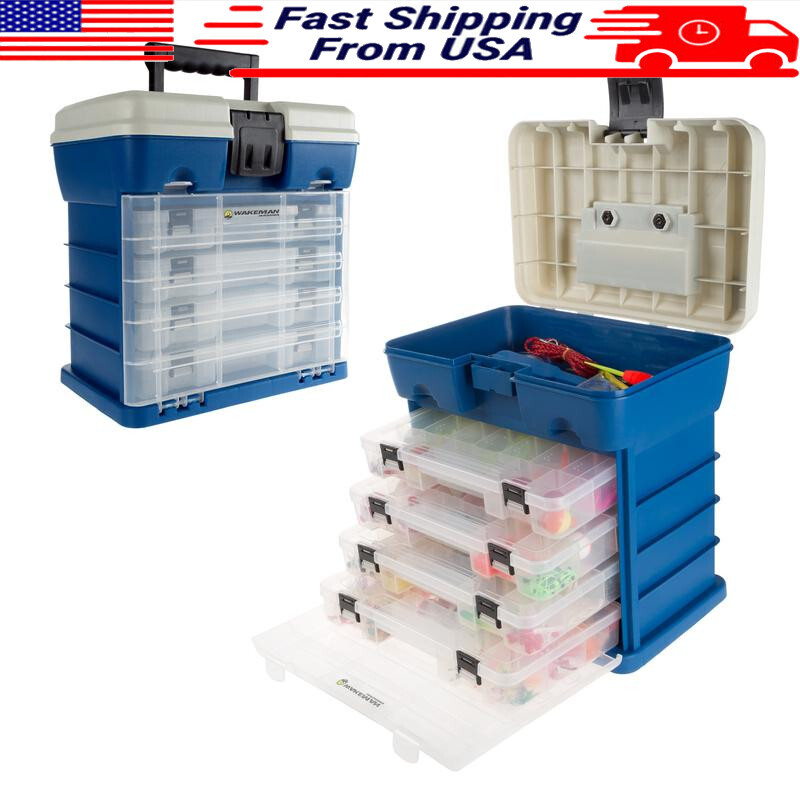 Durable 4-Drawer Portable Tool Storage Box for Fishing Camping Gear