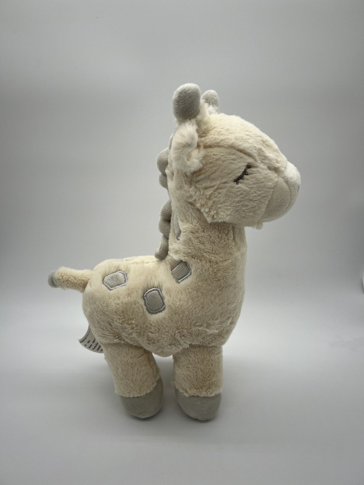 KELLYTOY Giraffe Plush Soft Stuffed 11” Rattle K Luxe Baby Cream Gray Lovey