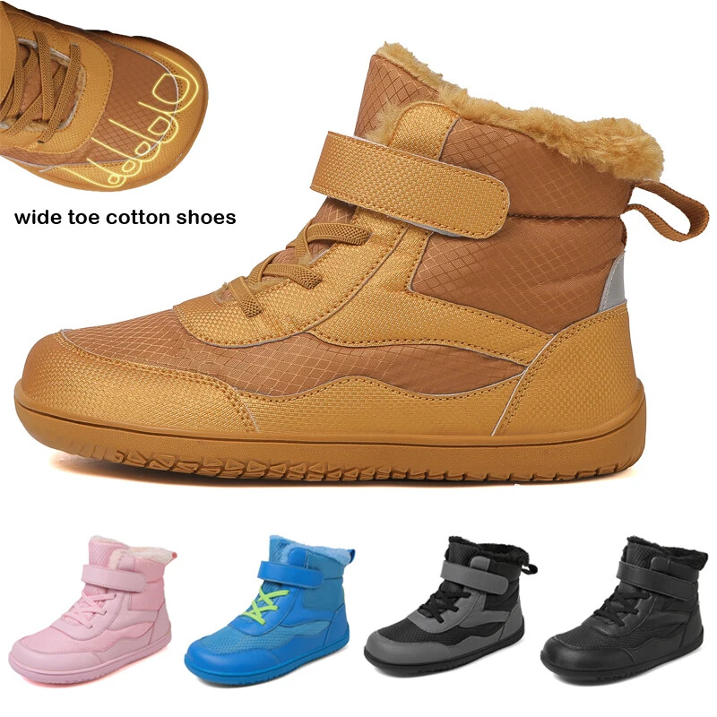 Kids' Waterproof Winter Snow Boots with Fur Lining Slip-On Warm Ankle Shoes