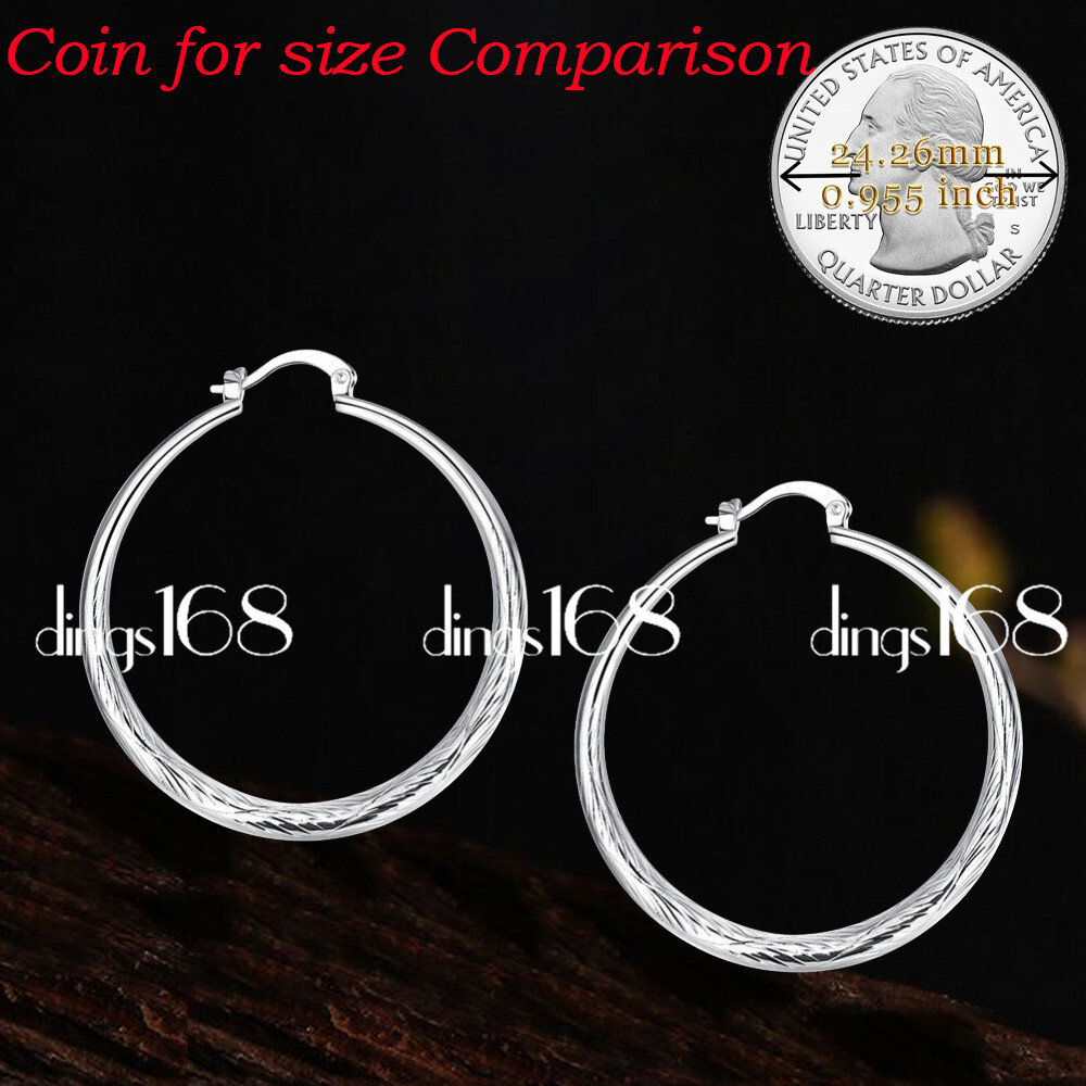 Ladies 925 Sterling Silver Classic Fish Scale 1.5