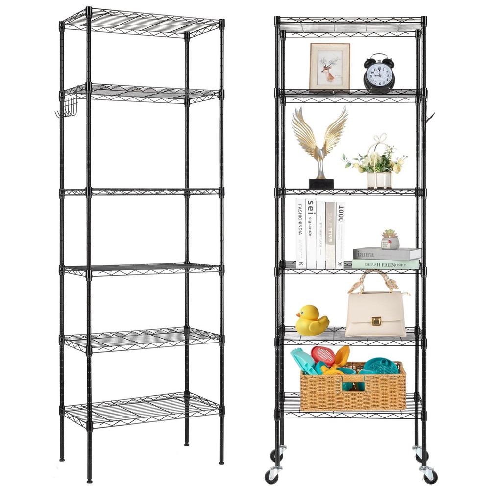 Wire Shelving Steel Storage Rack Adjustable Unit Shelf for Laundry with Wheels