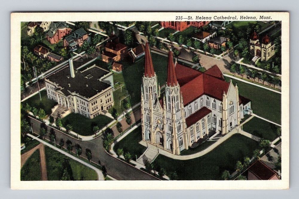 Helena MT-Montana, St Helena Cathedral, Religion, Vintage Postcard