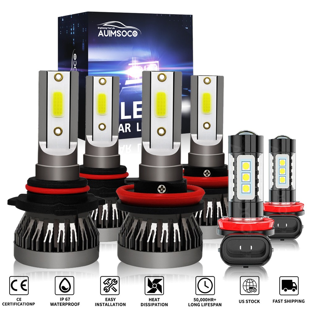 For Toyota Camry 2007-2014 9005 H11 H11 Combo LED Headlight Hi/Lo Beam Fog Bulbs