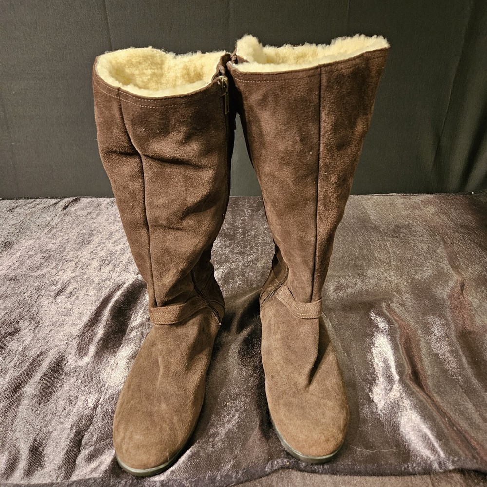 UGG Boots Women’s US 8 Brown Suede Leather Tall Jillian Shearling Lined