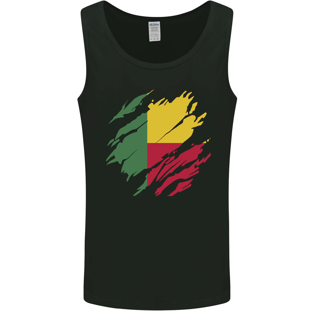 Torn Benin Flag Beninese Day Football Mens Vest Tank Top