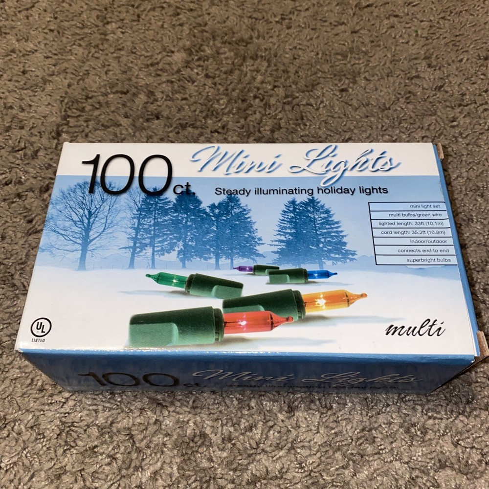 2004 New 100ct Steady Glow Holiday Lights in Box