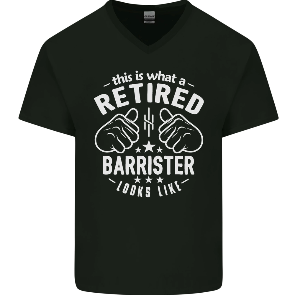 This Is What a Retired Barrister Looks Like Mens V-Neck Cotton T-Shirt
