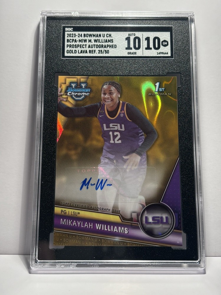 2023-24 Bowman Chrome SGC Graded 10 Mikaylah Williams 1st Bowman Auto Gold /50