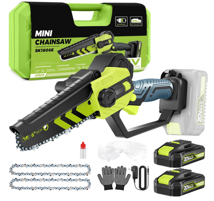 Mini Motosierra Eléctrica Inalámbrica 6 Pulgadas para Poda Portátil