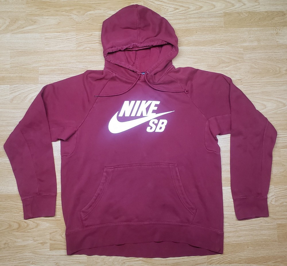 Nike Hoodie Mens Large Red SB Icon Skateboarding Skater Sweater Sweatshirt