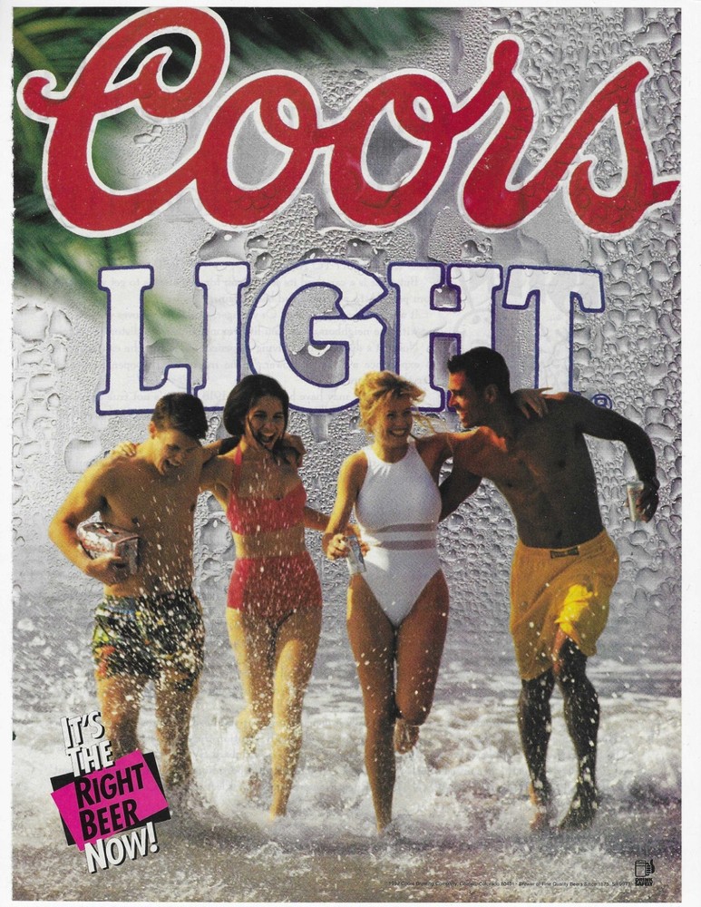 SWIMSUIT  COORS LIGHT  ORIGINAL PRINT AD