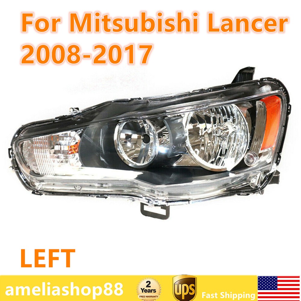 Front Halogen Headlight Left Driver Side Headlamp For Mitsubishi Lancer 2008-17