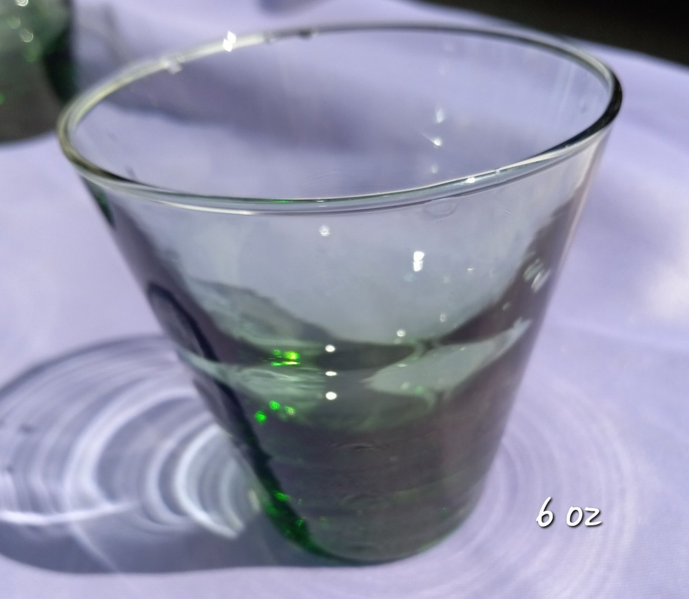 Libbey Saturn Ripple Green Glasses/ Bar Ware  6 Oz Ea. Set Of 4.