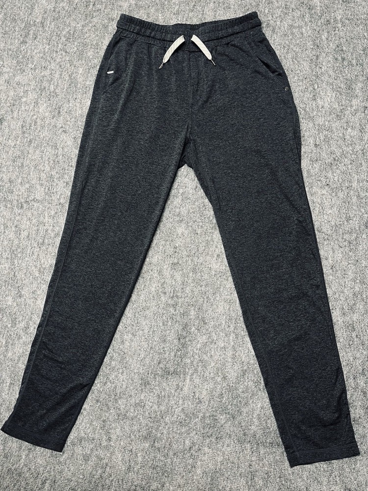 Vuori Pant Mens Pronto Performance Small Dark Gray Charcoal Heather Drawstring