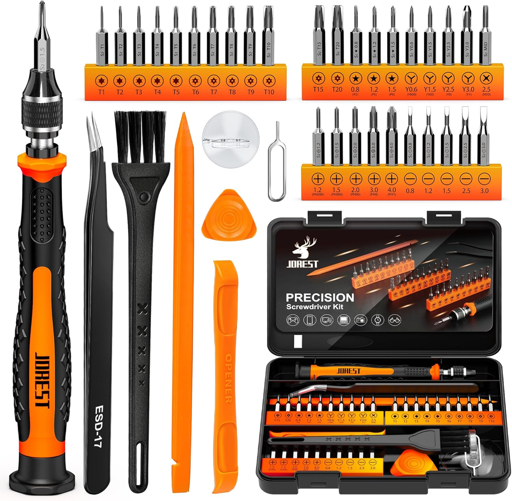 38Pcs Magnetic Precision Screwdriver Set with S2 Steel Bits for Electronics Repair