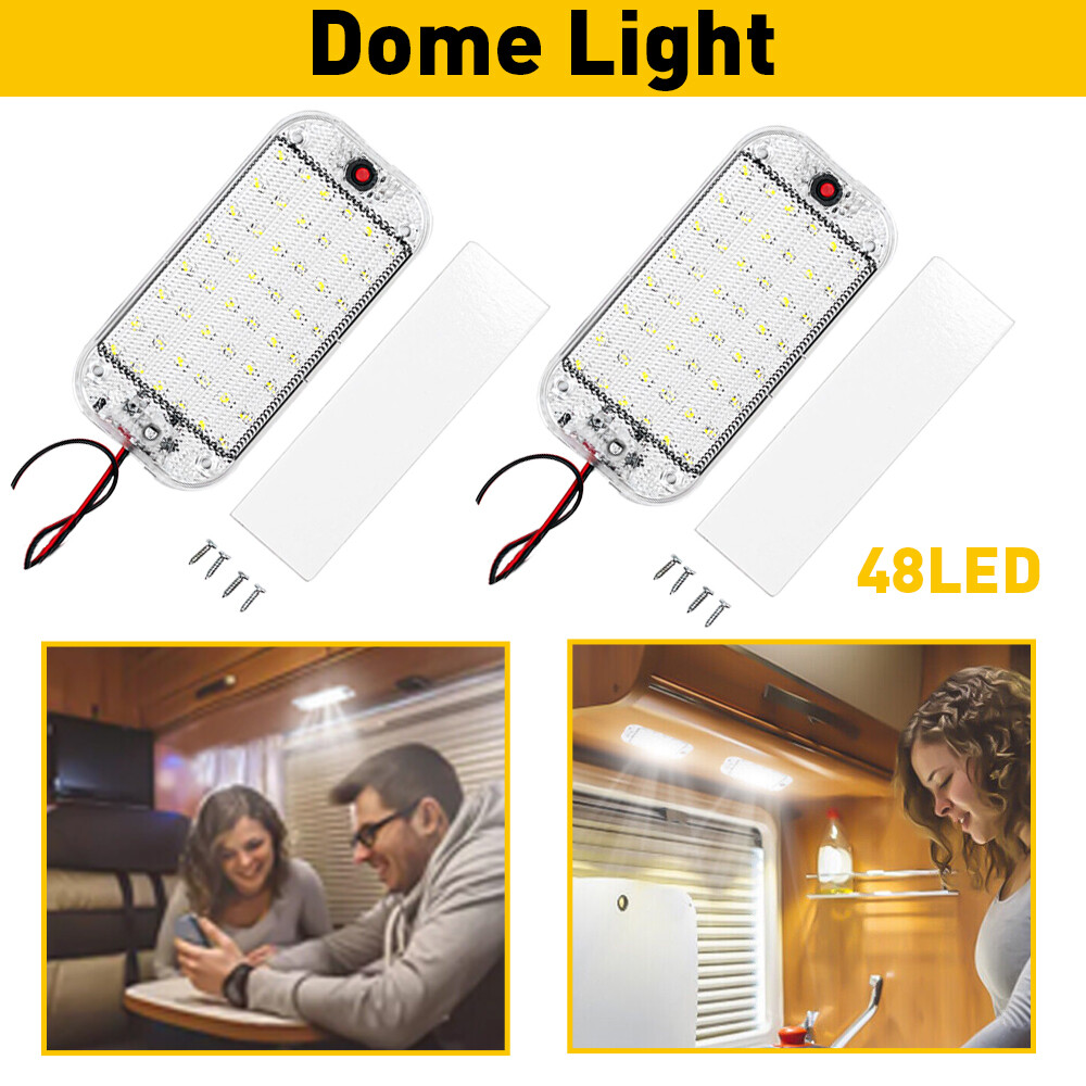 2Pack 12V Ceiling RV Led Dome Lights Interior LED Lighting Car Trailer Camper RV