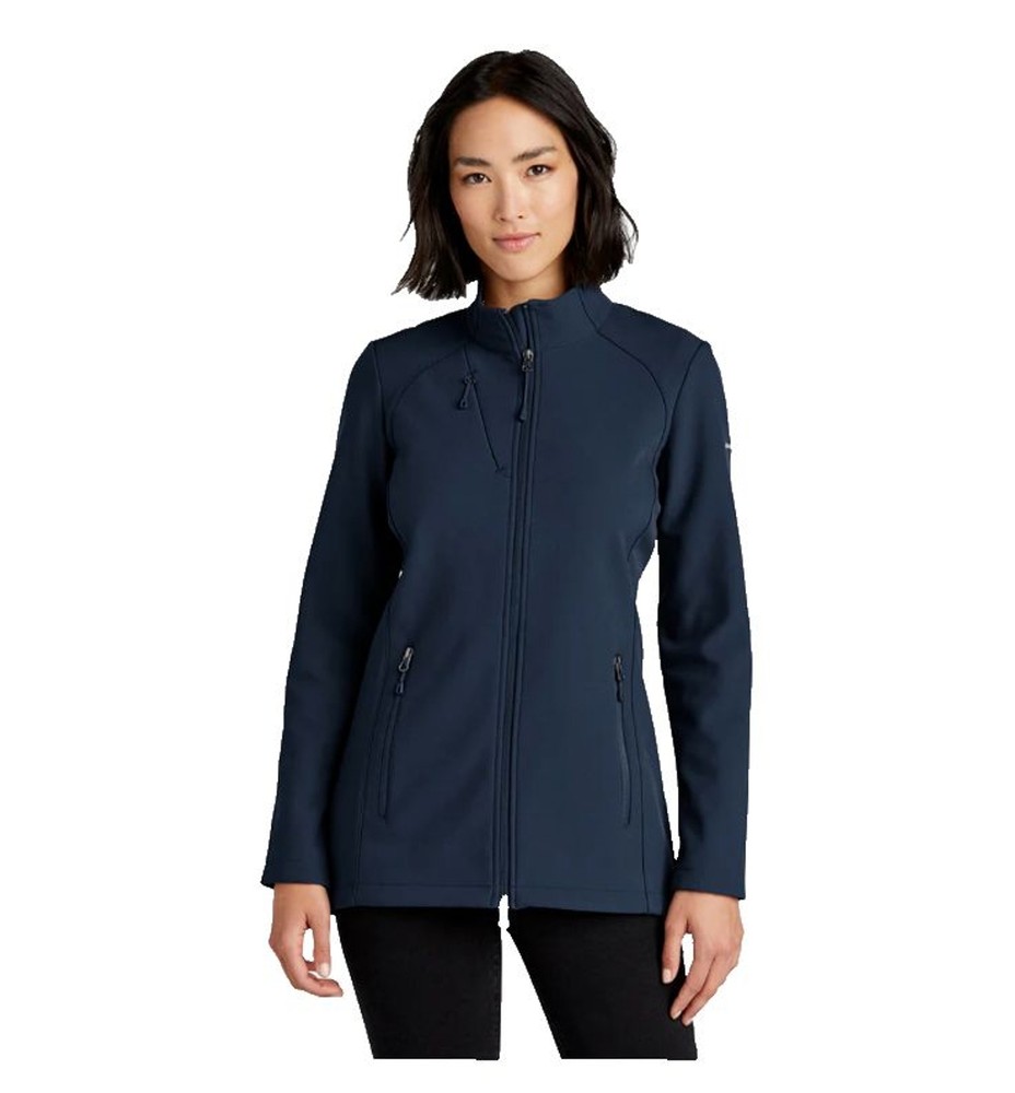 Eddie Bauer Womens EB545 Stretch Soft Shell Jacket Blue Large with Pockets