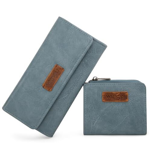 Wrangler Wallet Set for Women Bifold RFID Blocking Gifts for Birthday Anniversar