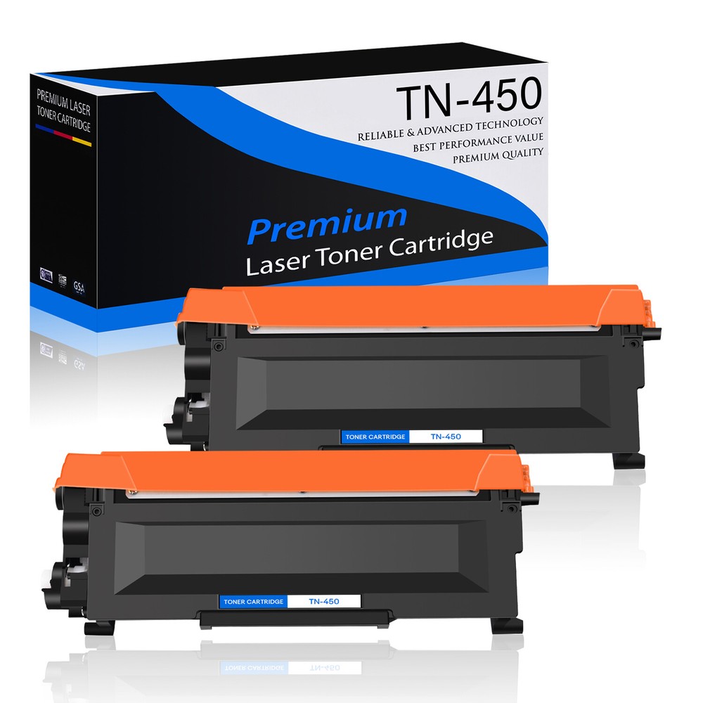 2PK TN450 Black Toner Cartridge for Brother DCP-7060D 7065DN HL-2220 2230