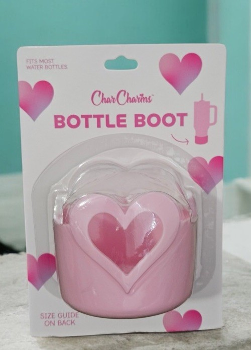 Stanley Valentine's Day Tumbler Heart Water Bottle Boot in Pink, Charcharms