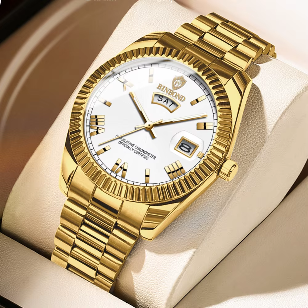 Luxury Waterproof Stainless Steel Sports Wristwatch for Men