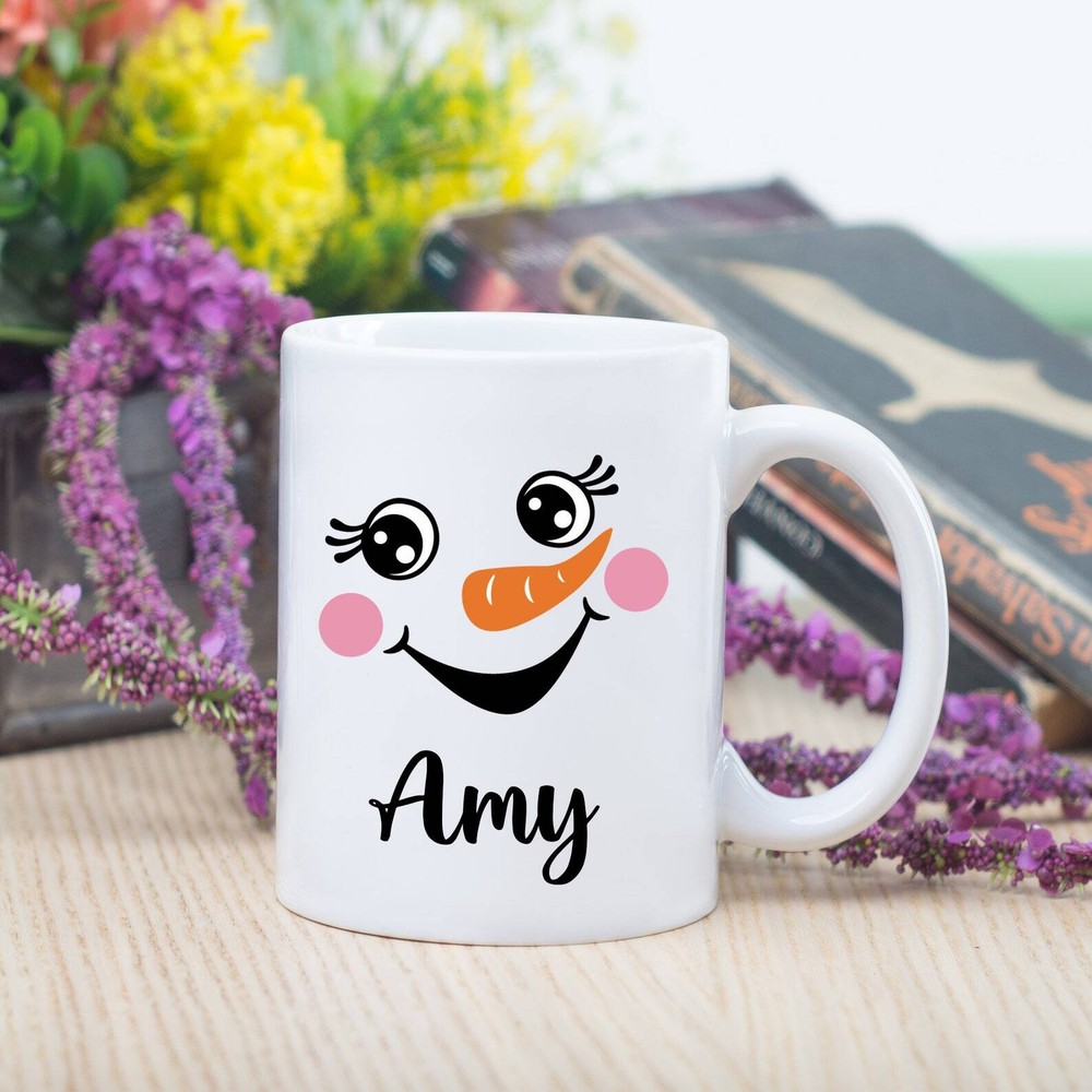 Snowman Face Mug Personalized Mugs Hot Chocolate Mug Christmas Mug Personalized