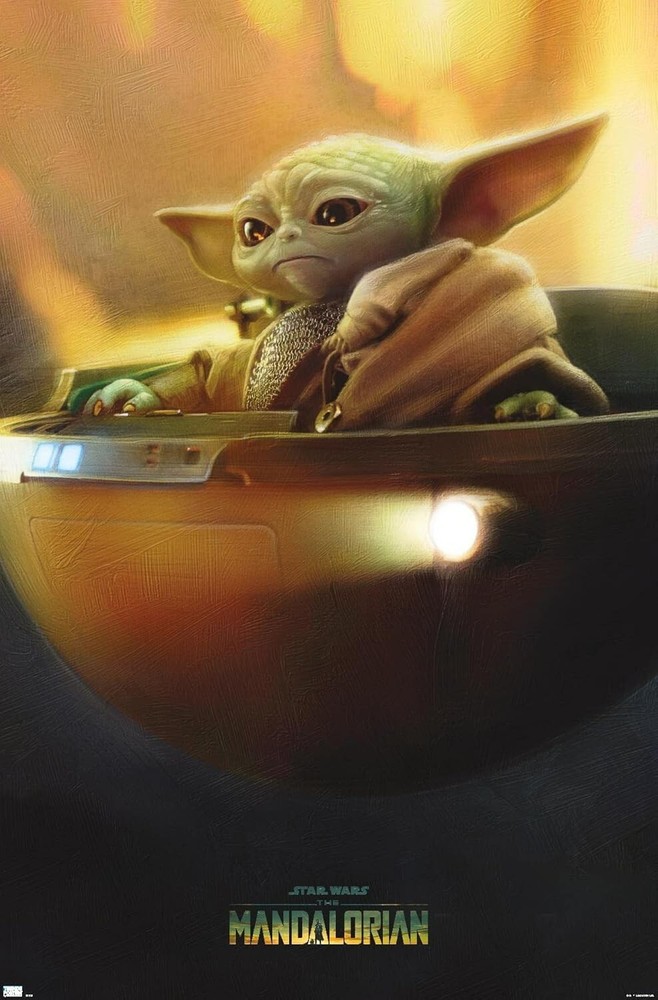 Mandalorian Season 3 Grogu Wall Poster 34x22.4 Inches Unframed Star Wars Decor