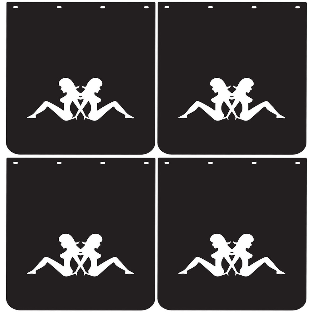 24x24 Heavy Duty Semi Truck Mud Flaps Black Set of 2 Pair for Trailers