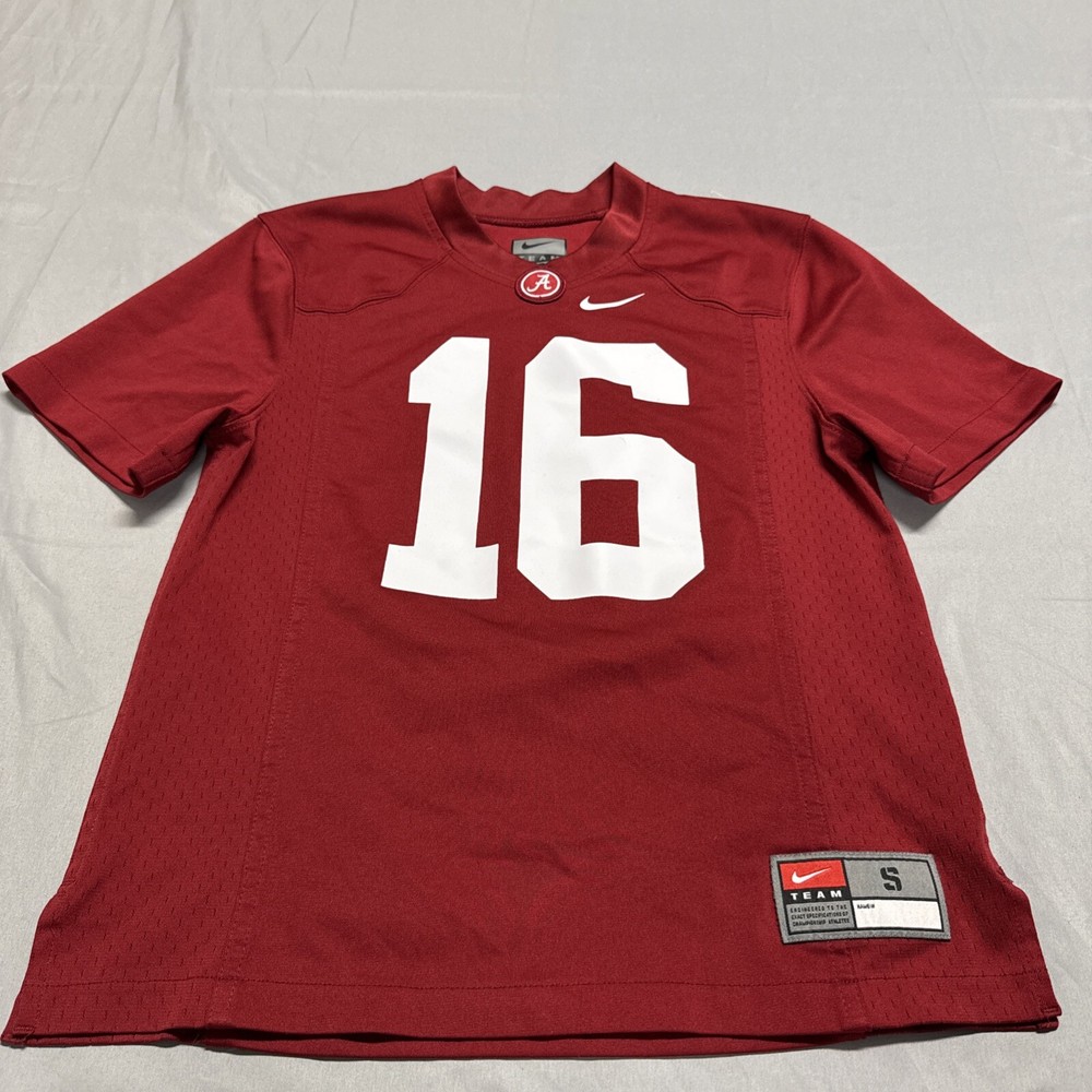Nike Team Alabama Crimson Tide NCAA Football Jersey Youth Small Boys Red  #16