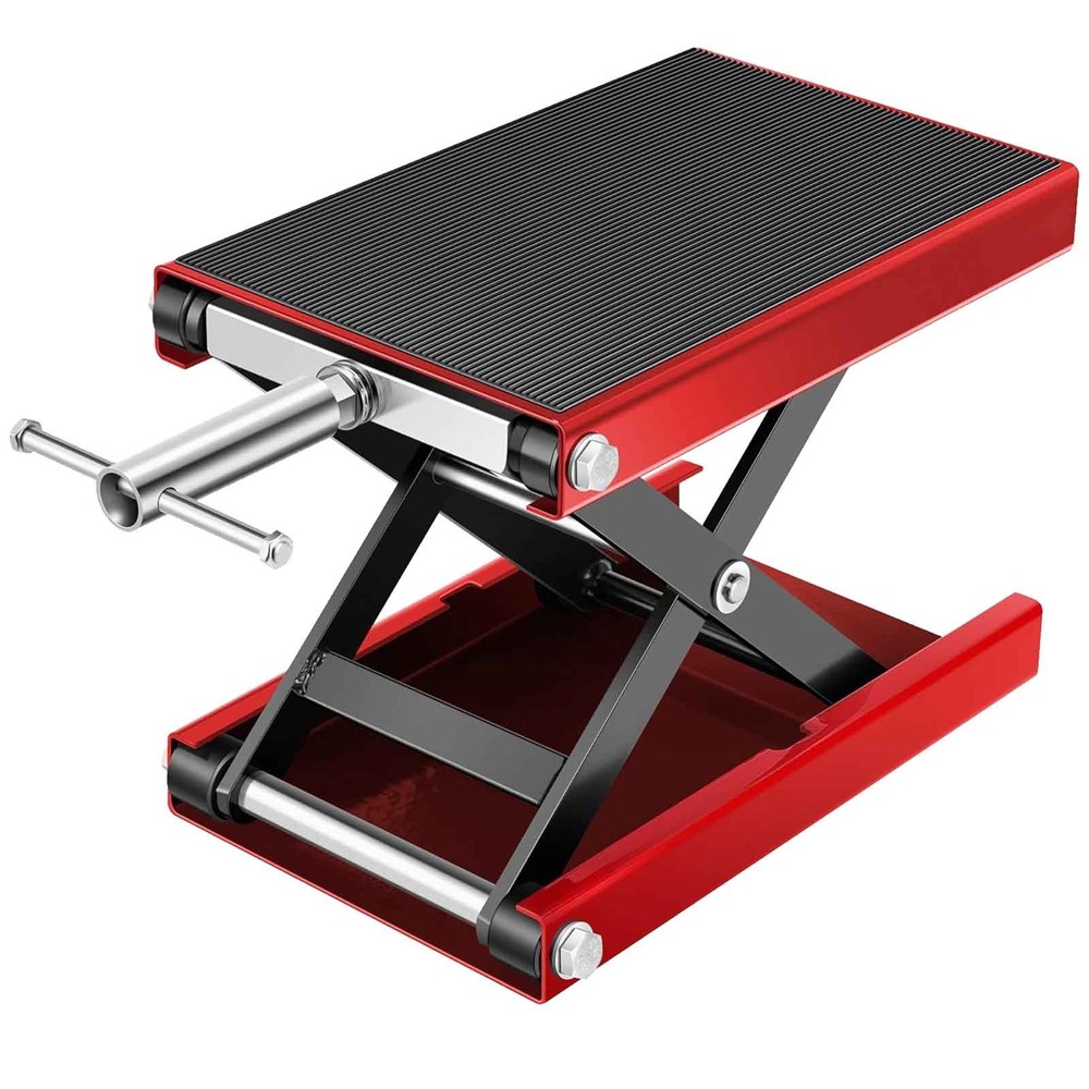 5000lb Lift Scissor Jack Stand for Motorcycles ATV UTV Dirt Bikes in Red