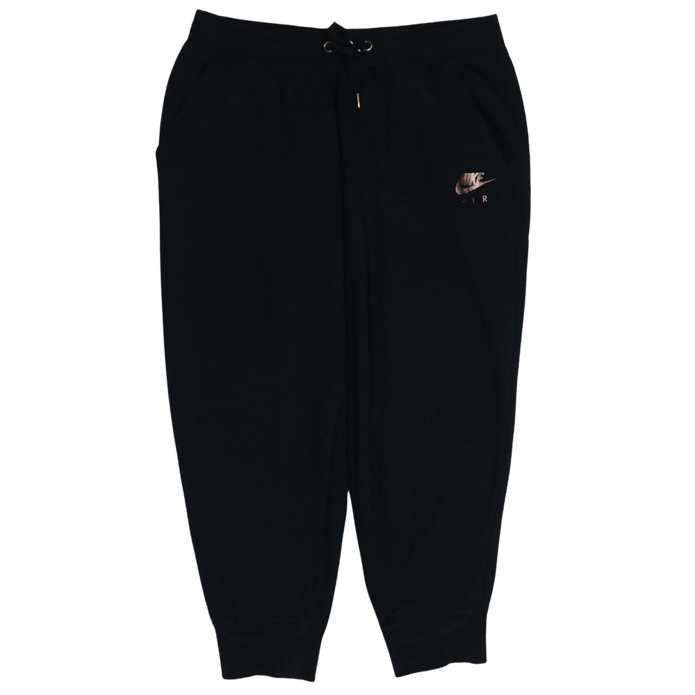 Nike Mens Joggers Black Fleece Cuffed Sweatpants Embroidered Nike Air Logo XL