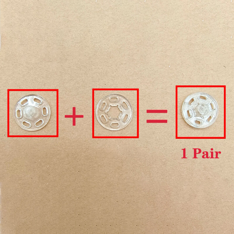 Transparent Plastic Snap Fasteners Kit for DIY Crafting - 100Pcs