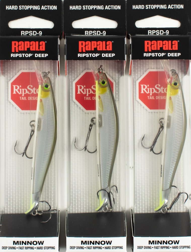 (LOT OF 3) RAPALA RIPSTOP DEEP 1/4OZ RPSD09SNP SNEAKY PETE CN1555