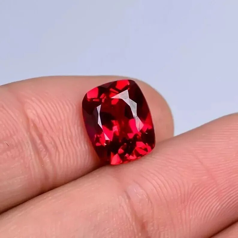 Superb Mozambique Red Ruby Cushion Cut 11-12 Ct Certified Natural Loose Gemstone