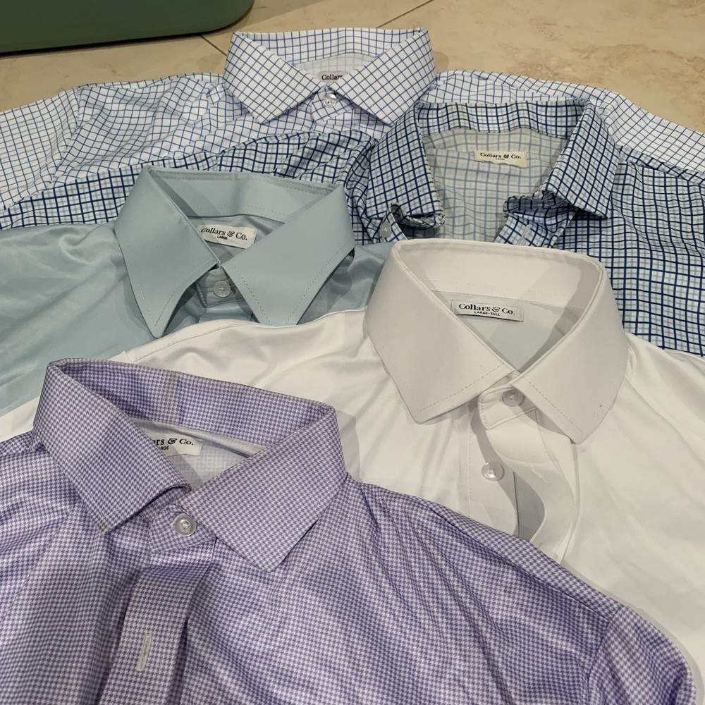 Collars & Co Shirt Mens Size Large Lot of 5 Dress Collar Polo Button