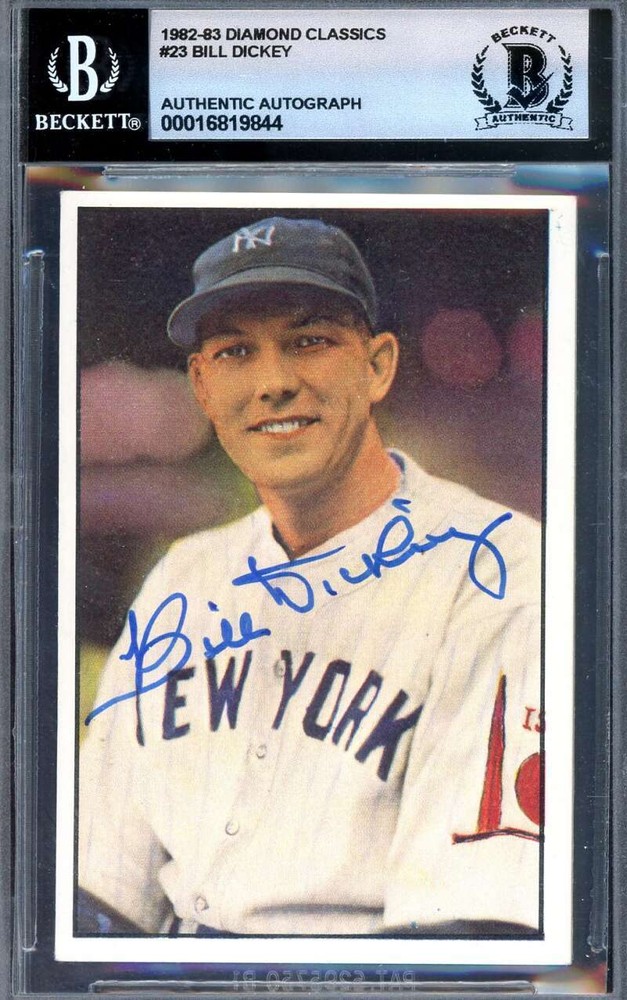 Bill Dickey Gem Mint 10 Beckett BAS Signed 1982-83 Diamond Classics Autograph