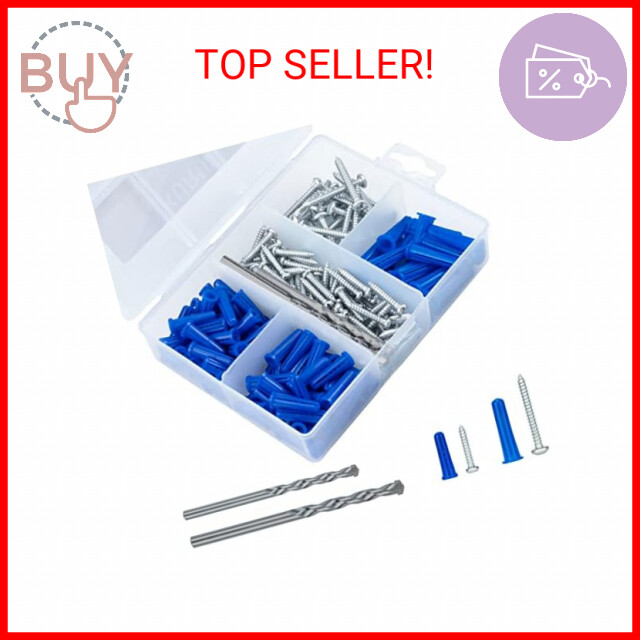 KURUI Conical Concrete Wall Anchors and Screws Assortment Kit, 200PCs Masonry An