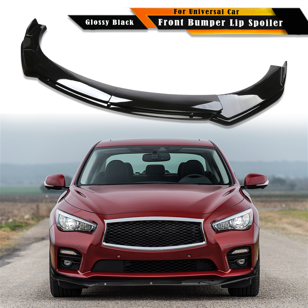 Glossy Universal Front Bumper Lip Spoiler Splitter for Infiniti Q50 Q60
