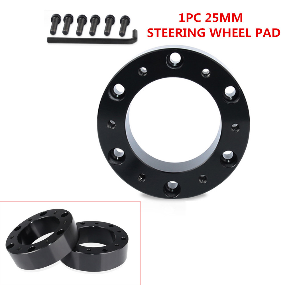 25mm Steering Wheel Spacer Billet Hub Adapter Gasket for 6-Bolt Fitment