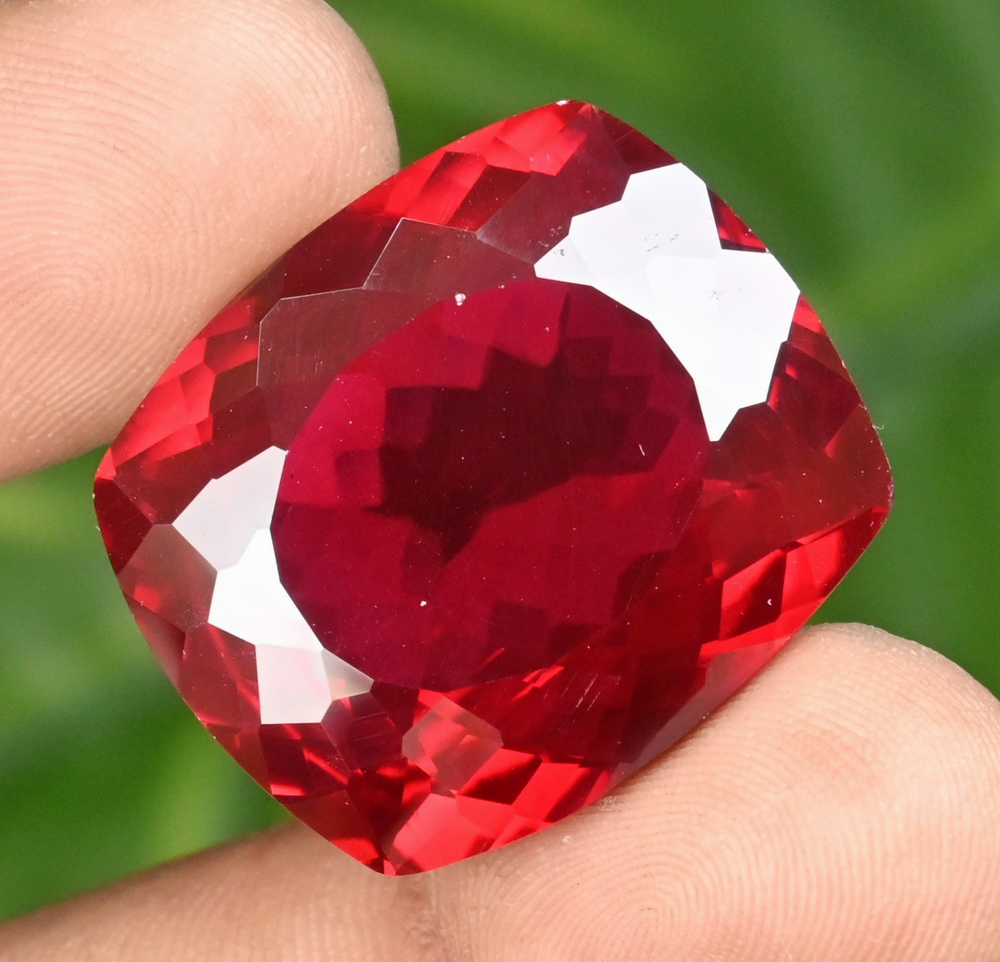 79.55 Ct Natural Flawless Mozambique Blood Red Ruby Cushion Certified Gemstone