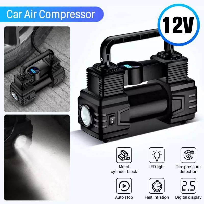 12V Heavy Duty Portable Electric Car Tire Inflator Auto Pump  