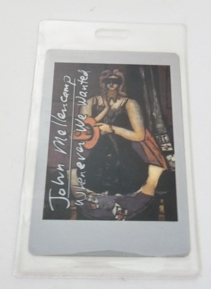 John Mellencamp 1992 Whenever Tour Laminate Backstage Pass D4