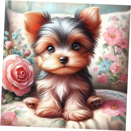 Diamond Art Kits for Adults, Cut Dog 5D Diamond Painting Kits for Beginners