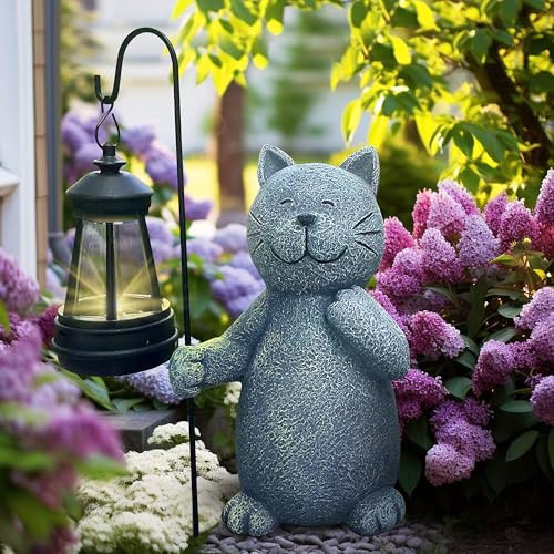 Solar Garden Decor Statues Figurine: Garden Art for Patio Balcony Yard Lawn -