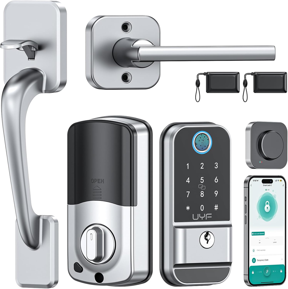 Wifi Smart Deadbolt Door Lock Set: Keyless Entry, Smart Front Door Lock with Han