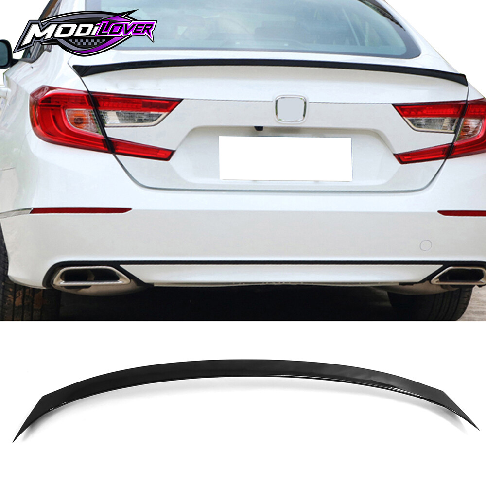 Fits 18-22 Honda Accord V2 Style Rear Trunk Lid Spoiler Wing Gloss Black ABS