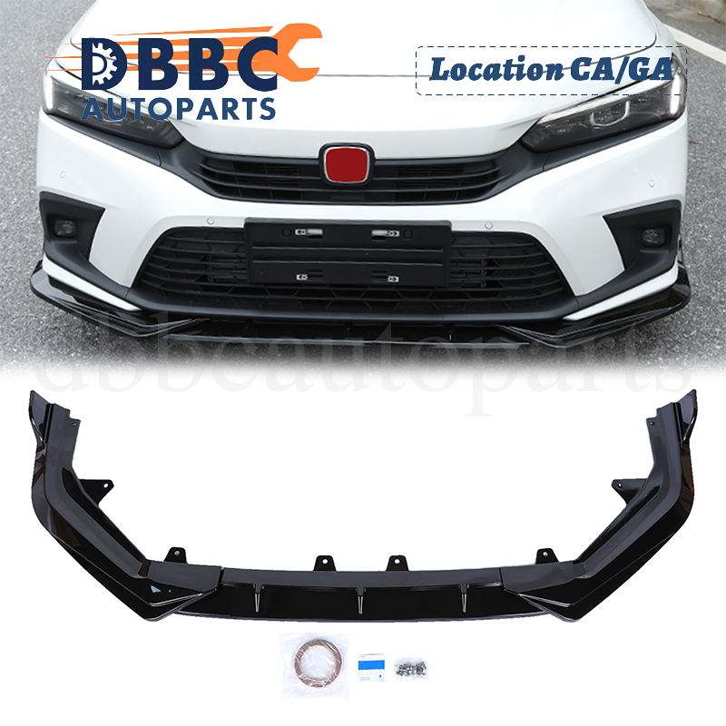 2022-2024 Honda Civic Glossy Black Front Bumper Lip Spoiler Splitter