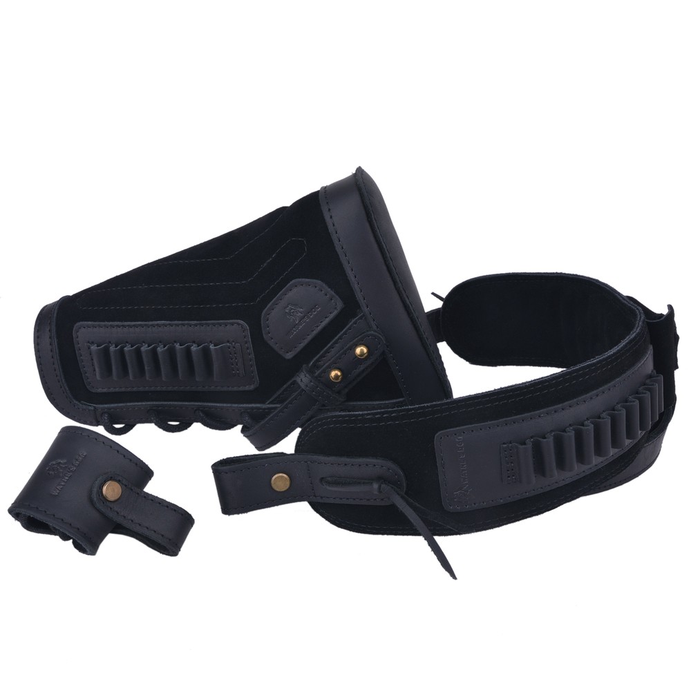 1 Set Leather Buttstock No Drill Shell Holder with Gun Sling Left Handed .22MAG