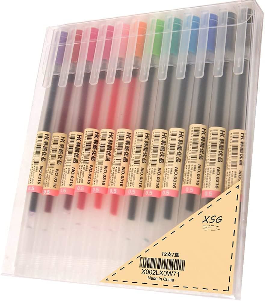 Premium 0.5mm Gel Ink Pens Fine Point 12-Pack for Office and School Use